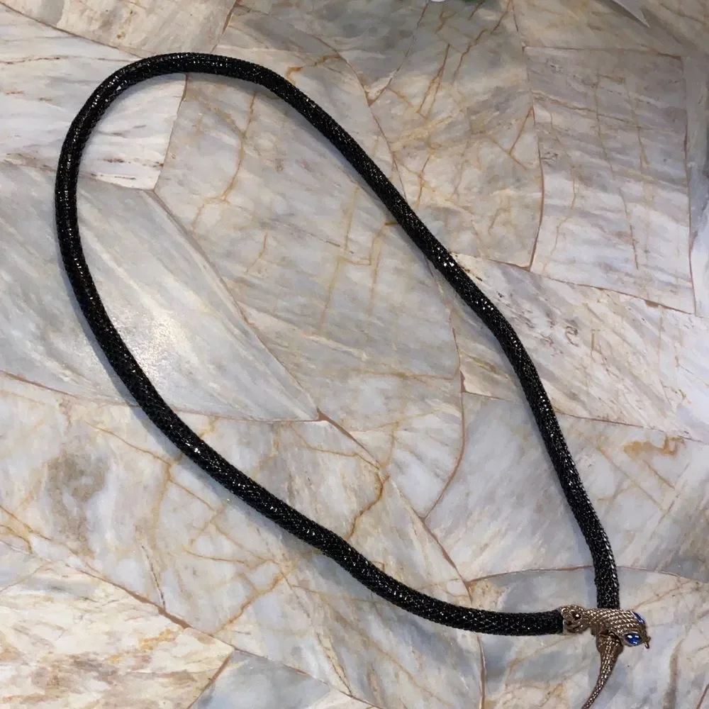 Reptile-Themed Black and Gold Necklace‎ or Belt